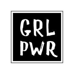 Girl Power lettering quote, Hand drawn calligraphic sign. Vector illustration