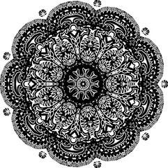 tribal art mandala design flower