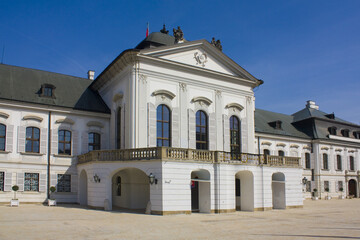 Fototapeta na wymiar Presidential Palace (Grassalkovich Palace) in Bratislava, Slovakia