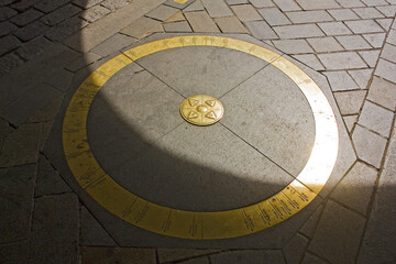 Golden Compass points to the well-known cities in Bratislava