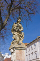 Fototapeta na wymiar Monument to Maria Theresa in Old Town of Bratislava