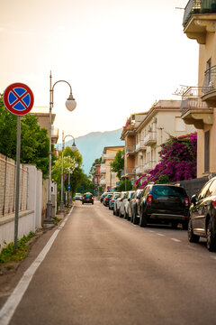 Cars parked along the street.