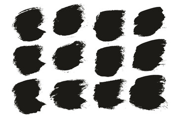 Round Brush Thick Short Background Artist Brush High Detail Abstract Vector Background Set 