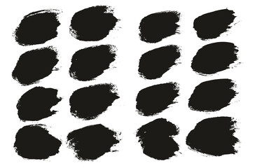 Round Brush Thick Short Background Artist Brush High Detail Abstract Vector Background Set 