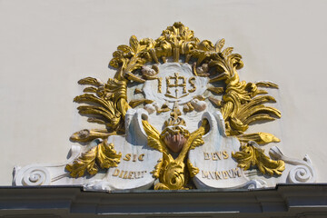Fototapeta na wymiar Fragment of Jesuit Church (Juzuitsky Kostol) in Bratislava, Slovakia