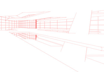 Abstract architecture background 3d illustration