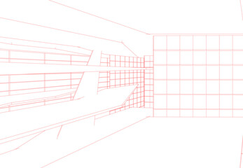 Abstract architecture background 3d illustration