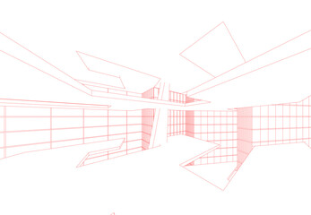 Abstract architecture background 3d illustration