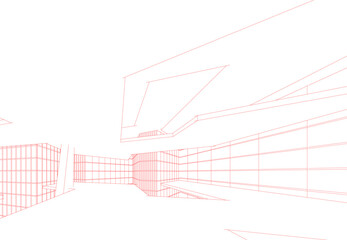 Abstract architecture background 3d illustration