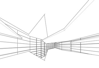 Abstract architecture background 3d illustration