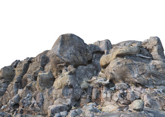 Rocks and rough surfaces on a white background