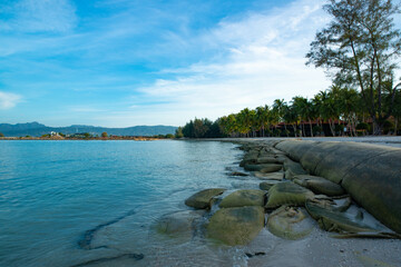 A beautiful view of Pantai Cenang Beach in Langkawi, Malaysia.