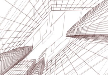 Fototapeta premium Abstract architecture background 3d illustration