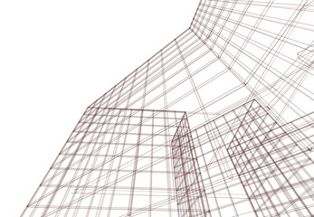 Abstract architecture background 3d illustration