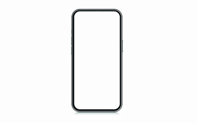Black smartphone with blank screen isolated on white background. Mockup to showcasing mobile web-site design or screenshots your applications - Clipping Path	