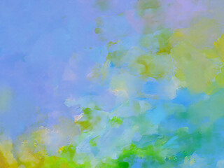 Obraz na płótnie Canvas 幻想的な水色の水彩テクスチャ背景 