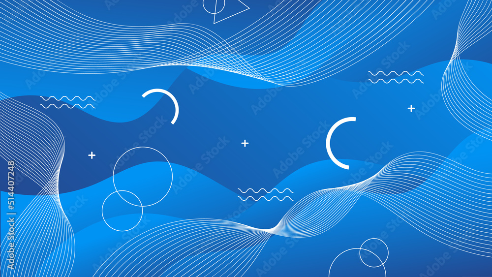 Poster abstract gradient background with memphis geometric trendy style. banner design template for social 