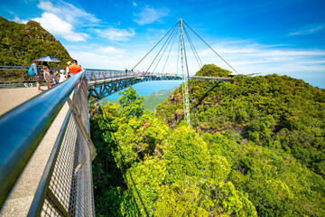 A beautiful view of Sky Bridge in Langkawi, Malaysia.