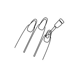 One line nail illustration. Continuous line minimal drawing design vector
