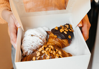 types of different croissants in a box