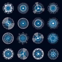 Abstract user HUD interface from glowing futuristic elements. EPS 10