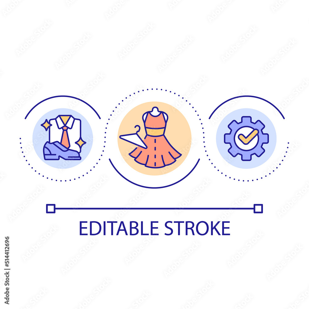 Poster dressing appropriately loop concept icon. business formal attire abstract idea thin line illustratio
