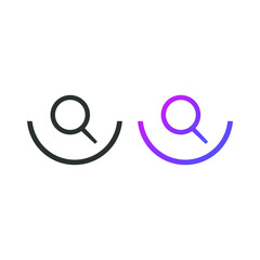 Search icon button, in solid and gradient color