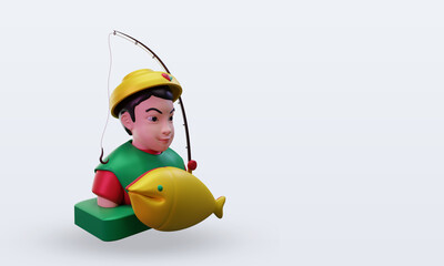 3d Fisherman Guinea flag rendering left view