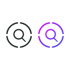 Search icon button, in solid and gradient color