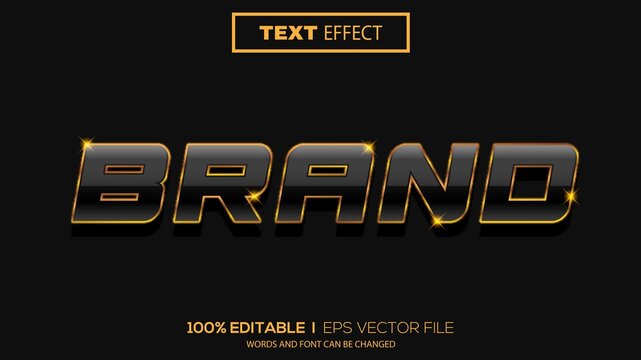 3d editable text effect brand theme premium vector