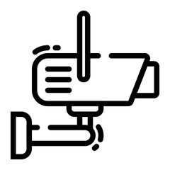 Isolated CCTV Line SVG Free Vector Graphic