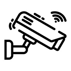 Isolated CCTV Line SVG Free Vector Graphic