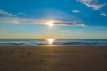 Sunset on Beach of Nordwijk Netherlands