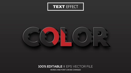 3d editable text effect color theme premium vector
