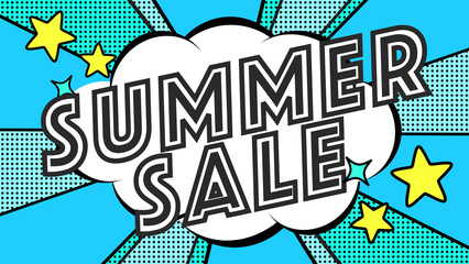 summerSALEの文字が飛び出す背景
