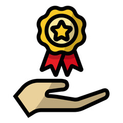 Isolated Award and Medal Color Line SVG Free Vector Graphic