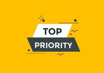 Naklejka premium top priority text web template. social media post design 