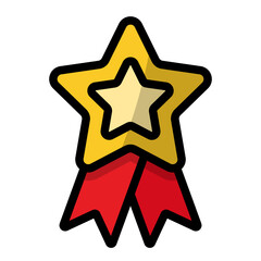 Obraz premium Isolated Award and Medal Color Line SVG Free Vector Graphic