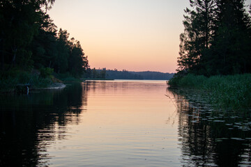 sunset on the river