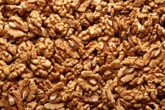 Wallnuts pattern full frame viewed from above. Top view