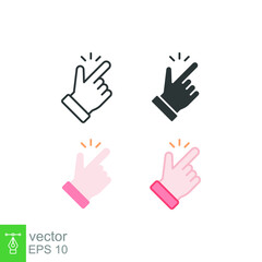 Easy icon. Simple outline, solid, flat style. Nice, pictogram, good, finger, hand, safe, click, symbol, design, like, arm, positive concept. Vector illustration isolated on white background. EPS 10