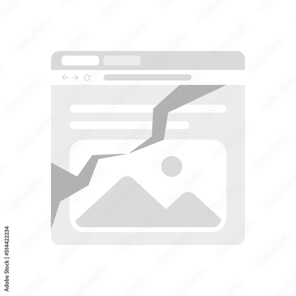 Poster failed to load page concept illustration flat design vector eps10. modern graphic element for landin