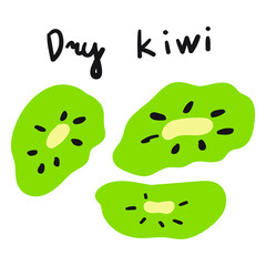 Dry kiwis. Flat vector illustration on white background