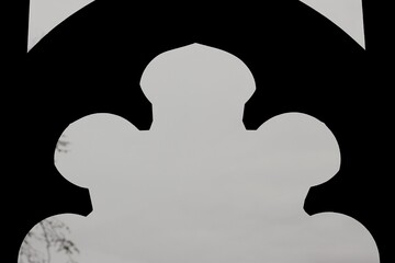 A profile of a stone carving.