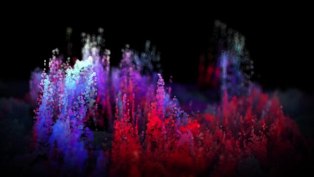 Animated Bright Landscape of Particles