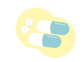 薬 カプセル剤 錠剤 飲み薬 痛み止め アイコン セット ベクターイラスト 