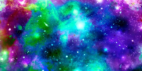 Nebula space. Cosmic landscape. Cosmic art background. 3D illustration. Cosmic wallpaper. 