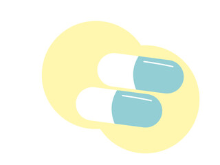 薬 カプセル剤 飲み薬 痛み止め アイコン セット ベクターイラスト