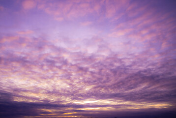 Fototapeta premium Pink purple sunset. Dramatic violet clouds. Beautiful sunset skyscape.