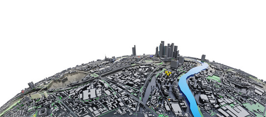 City on small planet. Architecture concept © cherezoff